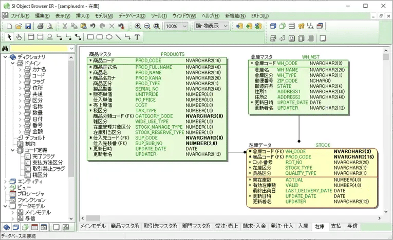 ER図作成ツール「SI Object Browser ER」にER図の論理・物理モデル表示や「代理キー」の登録機能を追加。使いやすさを向上