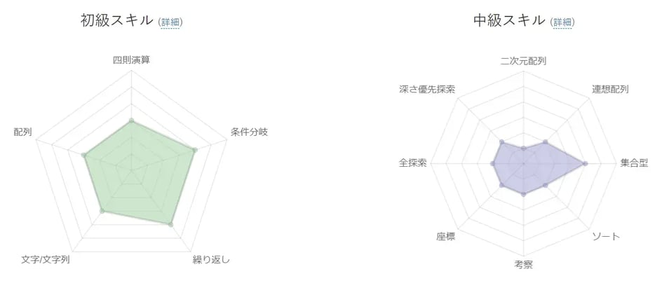 画面3：プログラミングスキルグラフ
